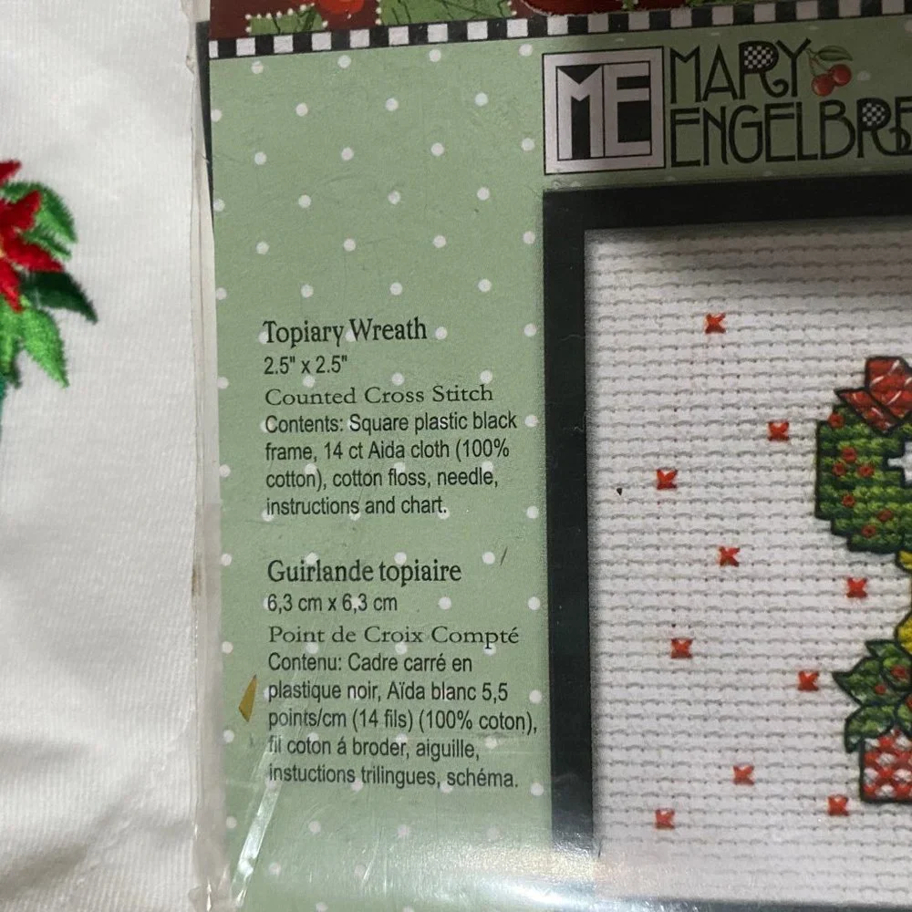 Bundle Christmas Holiday XMAS ME Topiary Wreath Cross Stitch 4 Embroider…